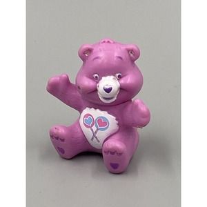 Vintage Purple Care Bears PVC Figure SHARE BEAR W/ Lollipops 1.5” TCFC